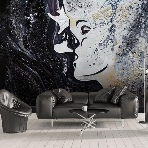 Custom Wall Murals 3D Wallpaper For Bedroom Walls Nordic Creative Hand Painted Abstract Beauty Art Wall Painting Living Room 3D