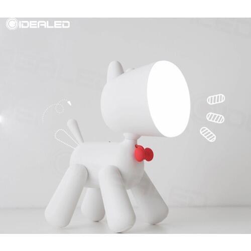 Night lamp Cute Cotton dog Shape Smart LED night light USB Two-shift dimming Bedside Bedroom Living Room Decoration