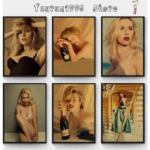 New Scarlett Johansson/actor film star/kraft paper/Cafe/bar poster/ Retro Poster/decorative painting Higt Quality