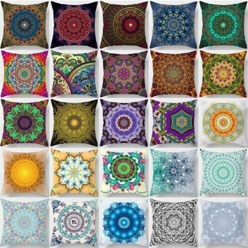Brand New Indian Mandala Print Meditation Cushion Cases Ethnic Floral Polyester Pillows Case Livingroom Sofa Couch Throw Pillows