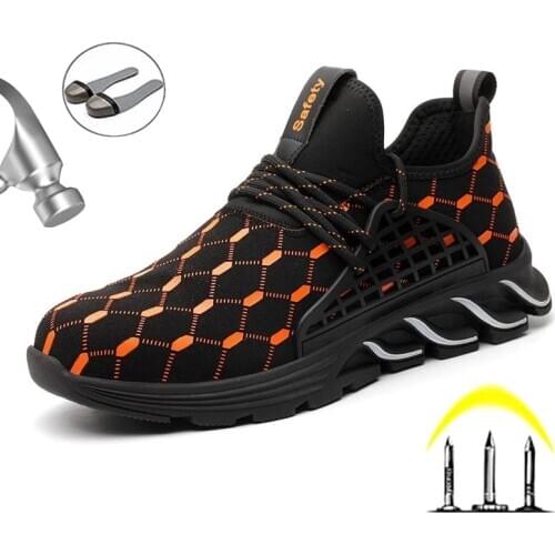 Work Safety Boots Steel Toe Cap Work Boots Safety Shoes Breathable Work Shoes Mens Puncture Proof Outdoor Sneakeres Men Boots