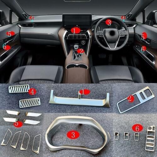 RHD Car Internal Door Window Lift Switch Frame gear Trim Sticker Front Air Outlet Frame Cover For Toyota Harrier Venza 2020 2021