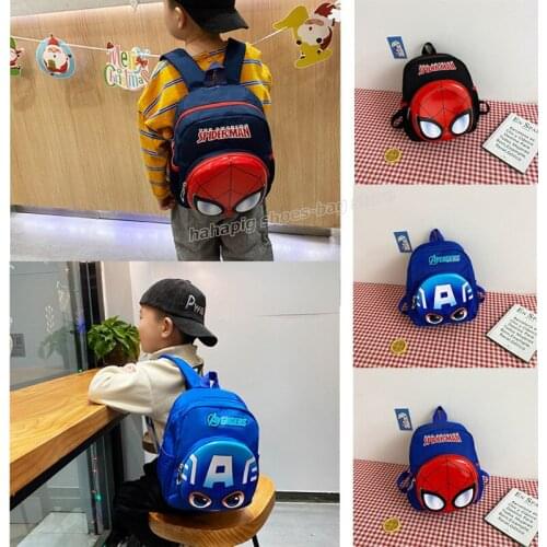 Marvel Kindergarten Backpack Elementary School Book Bag Spiderman Captain America Knapsack Boy anime Rucksack Kid Schoolbag Gift