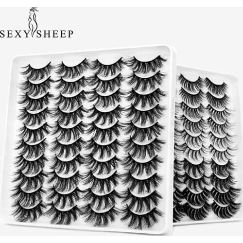 SEXYSHEEP 5/12/20 Pairs Natural 3D False Eyelashes Fake Lashes Makeup Kit Mink Lashes Extension Mink Eyelashes Wholesale
