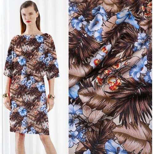 Customized Mulberry Silk Stretch Satin Fabric Summer Digital Printed Cheongsam Clothing Dress Silk Fabric