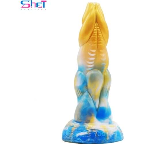 SHET 2021 New colorful dildo Ancient Mythical Beast Hou erotic design anal sex toys with suction cup silicone adult masturbator