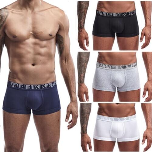 Mens Bulge Pouch Boxershorts Sexy Male Panties Breathable Trunks Solid Colors Underwear Underpants