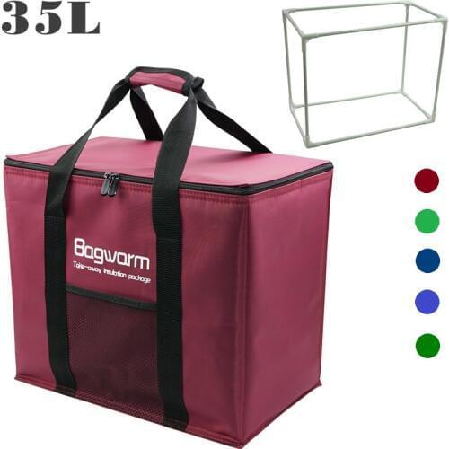 35L Folding Lunch Cooler Bag Support Insulation Thermal Bag Picnic Lunch Box Car Portable Food Delivery Ice Pack Refrigerator