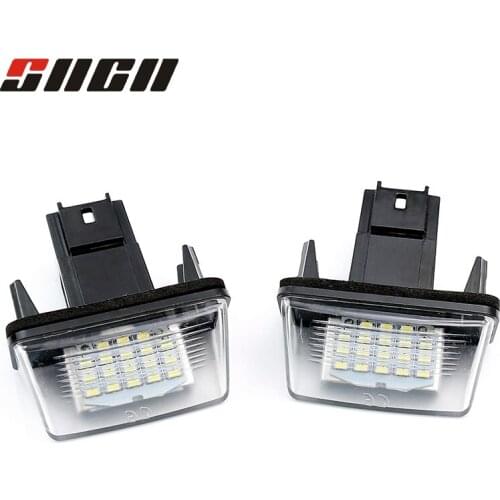 SNCN 2pcs License Plate Light LED Car Rear Number Lamp Auto Bulbs For Peugeot 206 207 306 307 308 406 407 Citroen C3 C4 C5