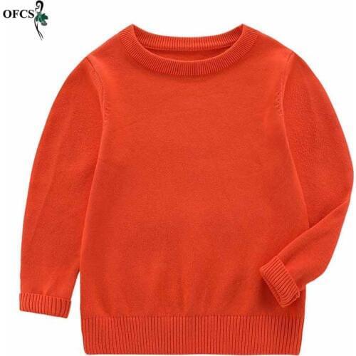 Boys Gril Knitting Sweaters Solid Color O-neck Knitwear Clothes Childrens Fashion Sweater Girls Toddler Baby Outwear Tops 2-12T