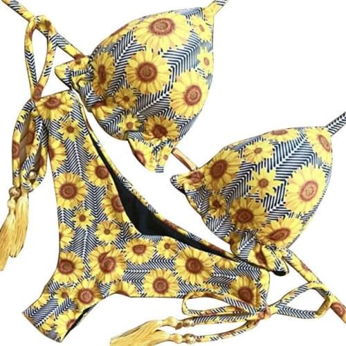 Womens Bikini Set Floral Brazilian Swimsuit Swimsuit Set Beach Bra Hot 2 Peice Set Women