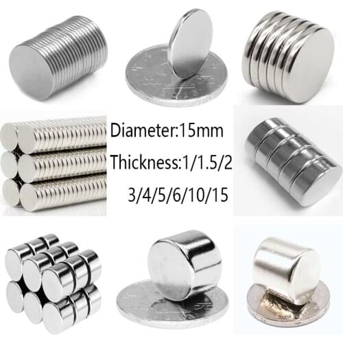 1/10/20pcs Magnet Dia 15mm Round Magnetic Magnet Neodymium Magnets Disc 15X1 15X1.5 15X2 15X3 15X4 15X5 15X6 15X10 15X15