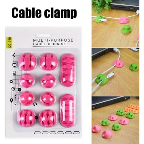10pc/set Silicone Usb Cable Organizer Cable Winder Desktop Tidy Management Clips Cable Holder For Mouse Headphone Wire Organizer