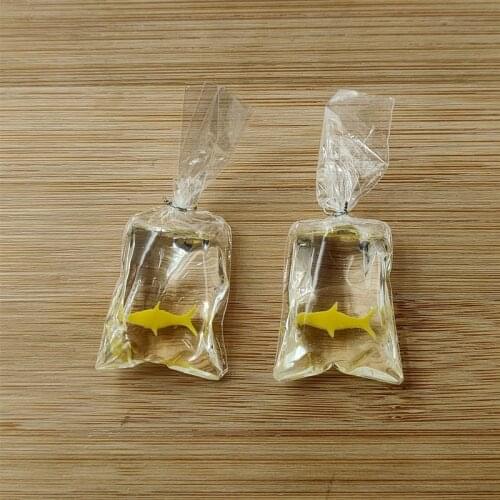 10pcs Transparent Resin Goldfish Charms Small Fish In Water Bag Jewelry Pendant Fish Bag Earrings Pendant Handmade DIY Material