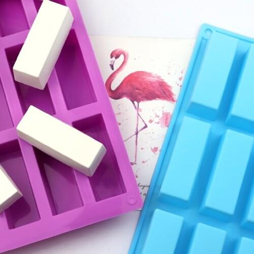 12 Cavity Rectangle Silicone Cake Mold for Chocolate Mousse Bread Jelly Pudding Ice Cream Dessert Bakeware Soap Decorating Tools