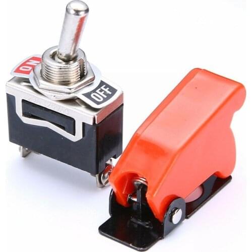 125v 10a Brand New and High Quality Durable Illuminated Lever Switch Red Dash Toggle Metal Cover Car Switch Light Missile L M6Y1