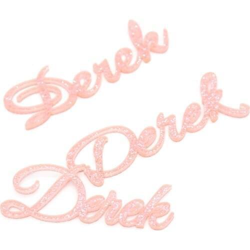 12x Personalized Shiny Rose Gold Name Laser Cut Acrylic Name Place Name Wedding Banquet Baby Gift Birthday Bit Card Decoration