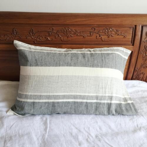 3 Color Stripe 100% Nature Linen Pillowcase Linen home linen bedding