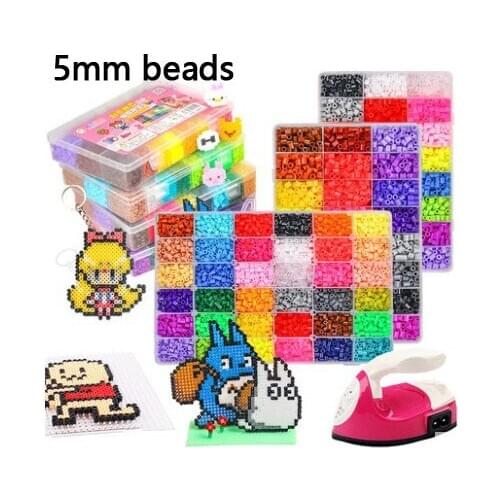5mm Hama beads 24/36/48 Colors perler Fuse Bead for kids DIY handmaking 3D puzzle Educational Kids Toys gift