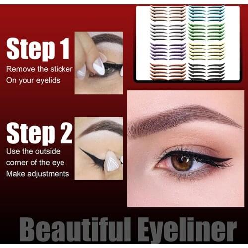 5Pairs/Sheet Eyelid Line Stick Reusable eyeliner stickers Cat Eye Makeup Double Eyelid Sticker Eyeliner Makeup Sticker