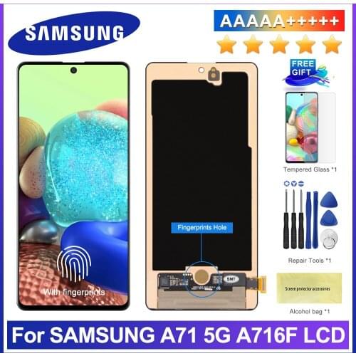 6.7'' Original Display for Samsung Galaxy A71 5G LCD Touch Screen Digitizer Assembly For Samsung A71 A716 A716U Dispaly Replace