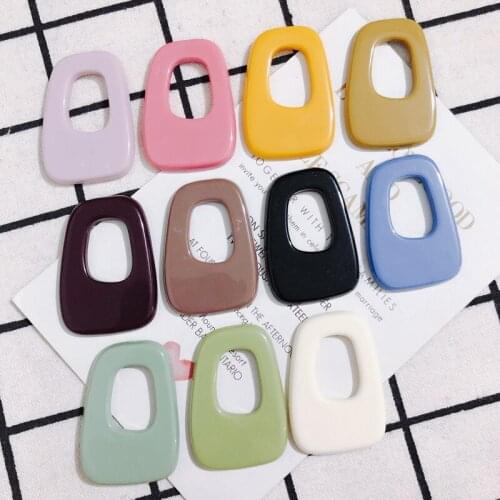 6 pieces Oversized green irregular hollow acrylic hair card patch DIY hand jewelry ear nail accessories material