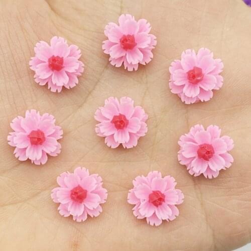 82Pcs New Resin Cute Mixed Mini Flowers Flatback Scrapbooking Hair Bow Center Embellishments DIY Accessories G42
