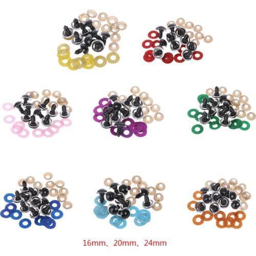 16 20 24mm 10pcs Shinning Plastic Doll Eyes Craft Eyes DIY For Plush Bear Stuffed Toys Animal Puppet Dolls 19QF