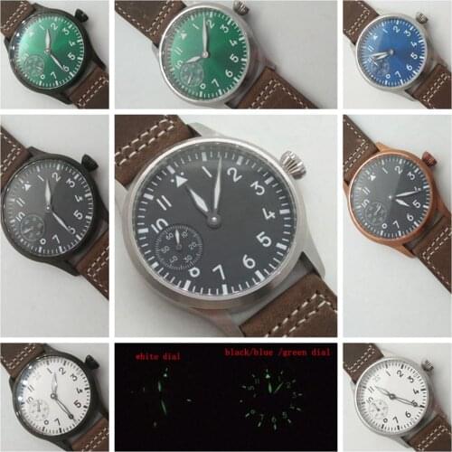 Sapphire Crystal New Sterile dial Corgeut 17 Jewels Mechanical Hand Winding Wristwatch Leather Sport Luminous Luxury Man Watch