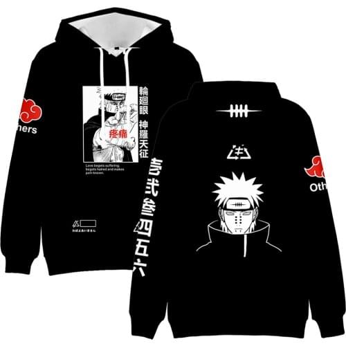 Black 3D Hoodie Hatake Kakashi Sweatshirts kids Hoodies Boys/girls Ninja Long Sleeve Anime Akatsuki Sasuke Clothes Kids Clothing