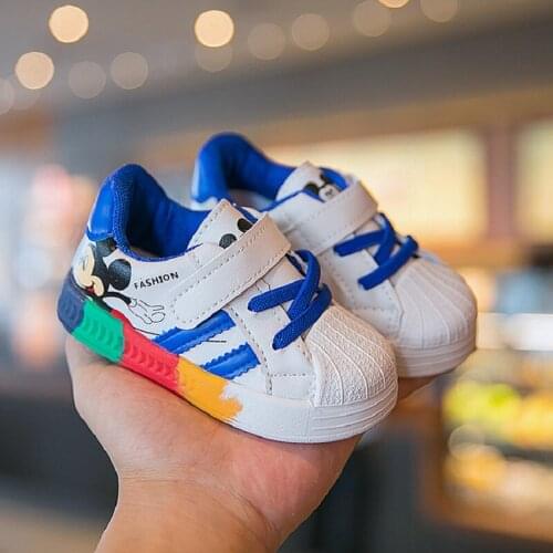 Disney Baby Sneakers Infant Shoes 2021 Fashion Childrens Flat Shoes Baby Kids Girls Shoes Stretch Casual Sports Running Shoes