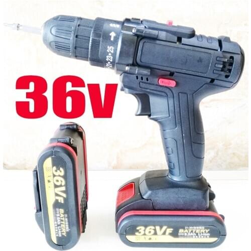 36-Volt Max Brushless Electric Cordless Drill 8000mAh Screwdriver Lithium-Ion Battery 13mm 2-Speed 50Nm Torque