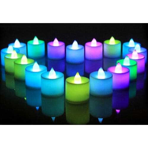 Electronic colorful christmas light led creative flashing candle party birthday wedding romantic venue layout prop manufacturers