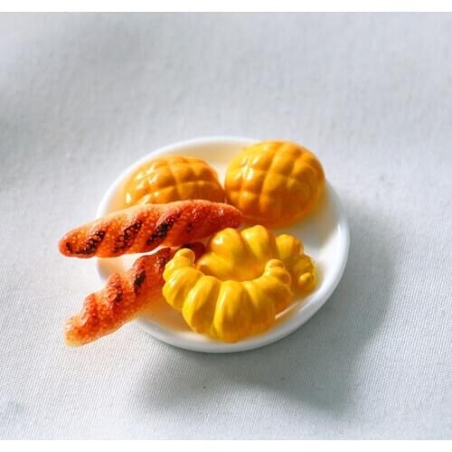 Hot！6Pcs/Set Miniature 1/12 Dollhouse Simulation Bread Dollhouse Miniature Food Breakfast Snack Dessert Kitchen Toys