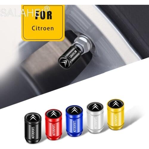 Alloy 4PCS Car Wheel Tire Valve Caps Tyre Rim Covers For Citroen C1 C2 C3 C4 C5 C6 C8 C4L DS3 DS4 DS5 DS5LS DS6 Auto Accessories