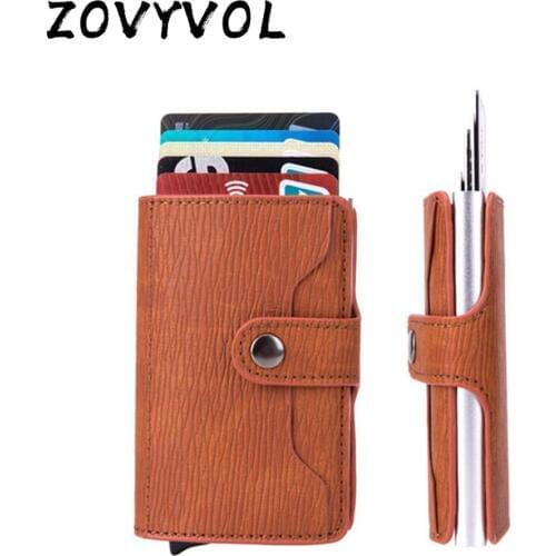 ZOVYVOL RFID Blocking Automatic Business Aluminum Wallet ID Credit Card Holder Colorful Box Anti-theft Protector Men Women Purse