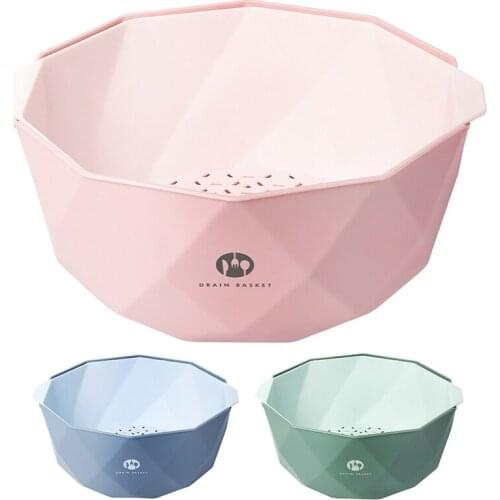 Kitchen Colander Bowl Pasta Strainer Bowl, Fruit and Vegetable Colander, Double Layered Drain Basin and Basket