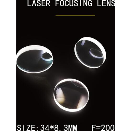 Weimen manufacture optical laser focus lens 10 pcs 34*8.3mm F=200 JGS1 quartz 1064nm Plano-convex For laser welding machine