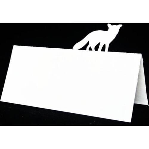 Fox Sillouette Escort place Cards, rustic Wedding Tented seating table number card Placecardpc001