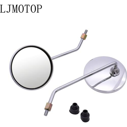 Motorcycle mirror chrome round mirror motorcycl Big vision Side Mirror For KAWASAKI NINJA 650 ER6F ER6N ZZR1200 ER5 GPZ500 EX500