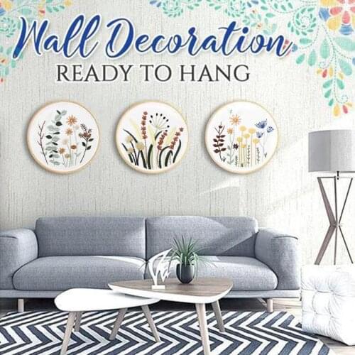 Garden Embroidery Kit Color Threads and Tools Kit Easy Embroidery Starter Kit For Home Outdoor SDF-SHIP