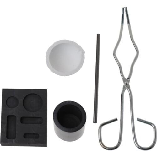 L5YD 5Pcs Graphite Crucible Kits Graphite Crucible Silver Ingot Mold Jewelry Melting Ingot Tools Set For Gold Silver Platinum
