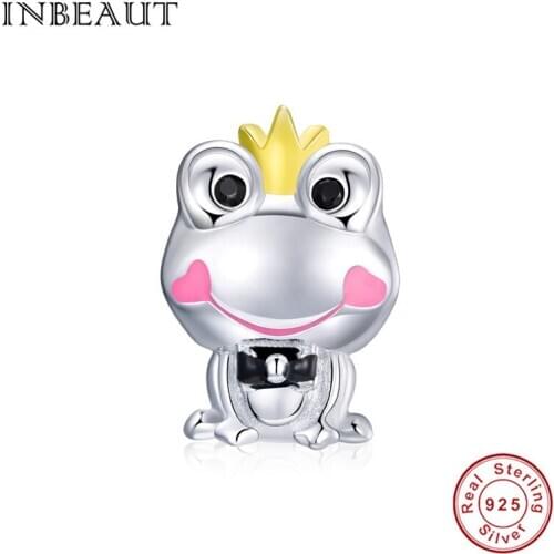 Original jewelry 925 sterling silver cute animal frog beads bracelet DIY accessories woman fashion luxury jewelry making