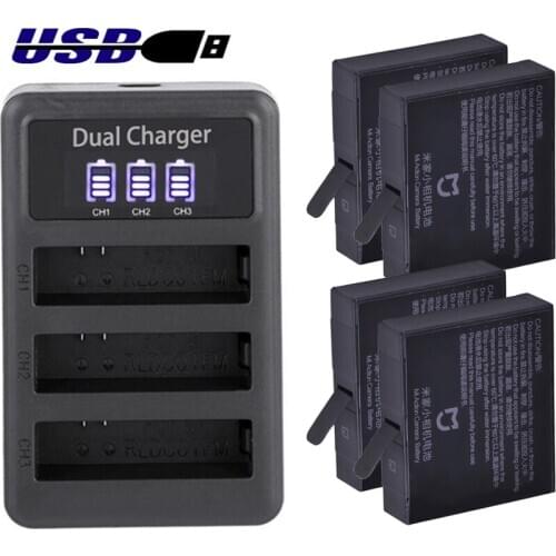 1450mAh Original battery for Xiaomi Mijia RLDCD1FM LCD3 Battery Charger Mijia 4K mini Action Camera Accessories