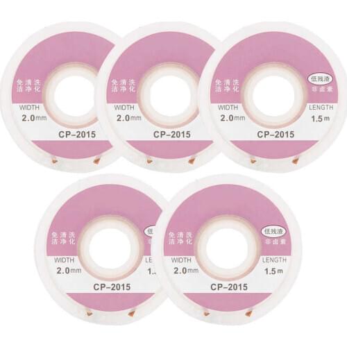 CP-2015 5Pcs 1.5mx2mm Solder Wick Remover Desoldering Sucker Cable Copper Soldering Accessory