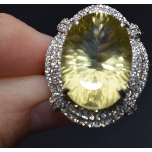 On sale Fine Jewelry Real 925 Steling Silver s925 100% Natural lemon crystal Gemstone Female Pendant Necklaces Christmas Gift