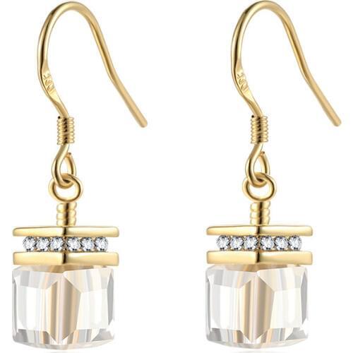 Vintage colorful Crystal Square Cubic Zirconia Earrings for Women Rhinestone Earrings Fashion Jewelry