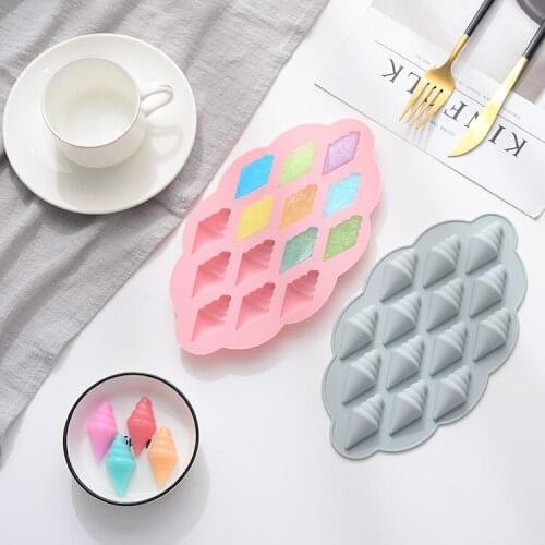 Ice Cream Cone Shape Silicone Molds Chocolate Gummy Mold Gummy Candy Fondant Molds for Cake Decorating Baking Accessories