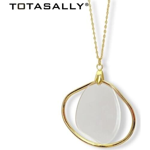 TOTASALLY Fashion Chic Pendant Necklace Designer Big Geo Acrylic Alloy Pendant Long Woman Skirt Accessories Jewelry