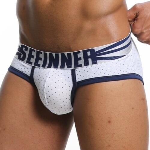 Mens Cotton Briefs Printed Sexy Underwear Hot Man Jock Strap Cuecas Shorts Male Panties